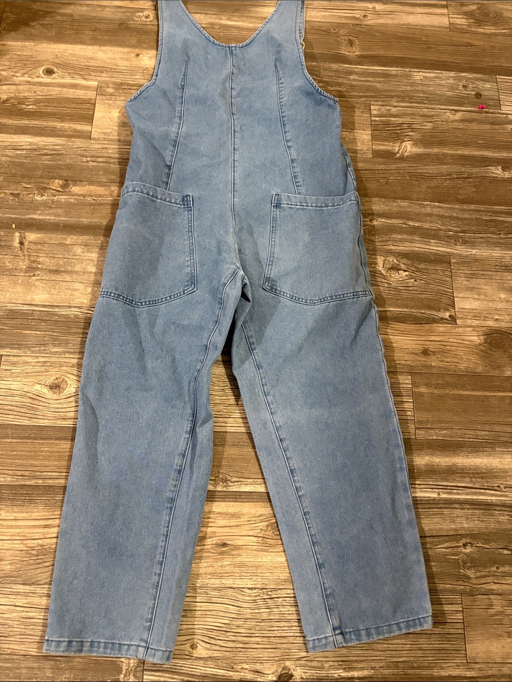 Classic Light Blue Denim Sleeveless Jumpsuit